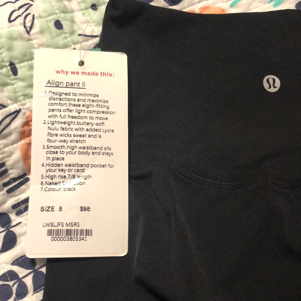 Brand new with tags LuLuLemon Align size 8